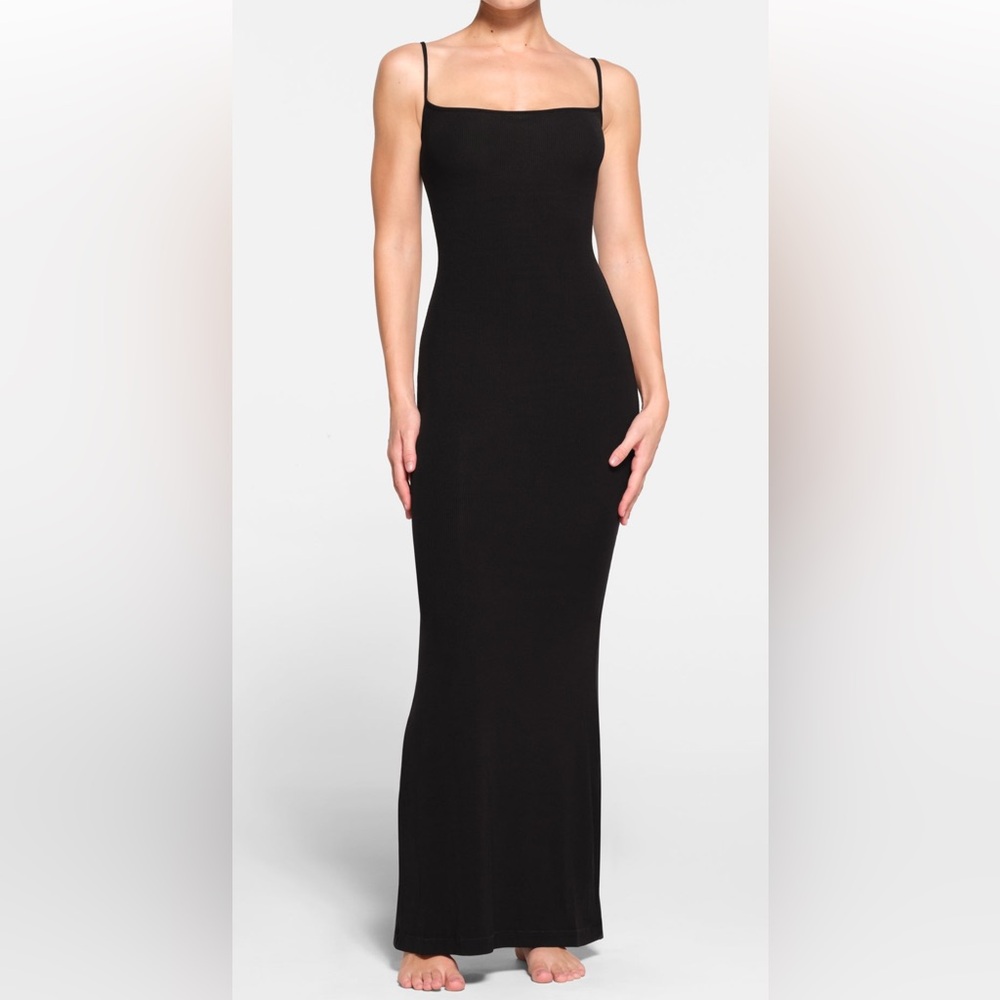 SKIMS Black Maxi Dress